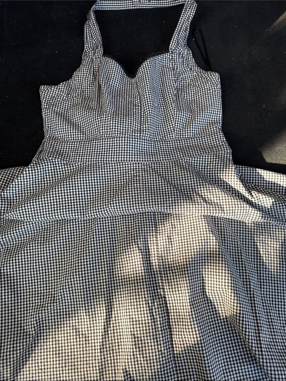 Guess Black and White Gingham Mini Dress